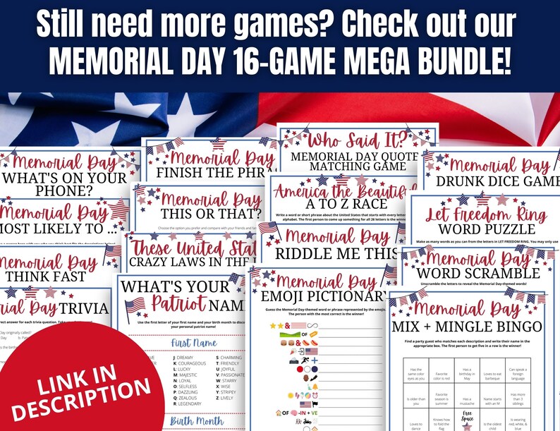 Memorial Day Emoji Pictionary Fun Memorial Day Emoji Game for Etsy