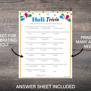 quiz on holi festivals with answers