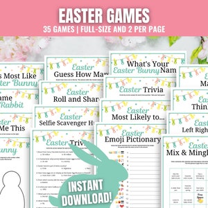 Easter Games MEGA Bundle, Easter Activities for Kids, Teens, Adults, Seniors, Fun Easter Party Ideas, Easter Party Games, Easter Trivia Game