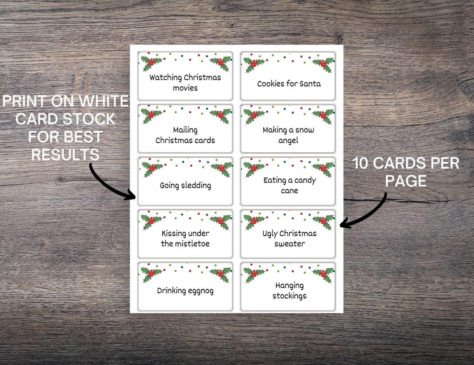 100 Christmas Pictionary Cards Printable Christmas Pictionary - Etsy