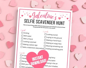 Galentine's Selfie Scavenger Hunt Game: Fun Party Idea (Digital Download)