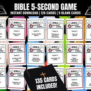Bibel 5-Sekunden-Spiel, lustiges Bibelspiel für Sonntagsschule, Bibelarbeit, Jugendgruppenaktivitäten, kleine Gruppenspiele, christliche Spiele, schnelle Spiele