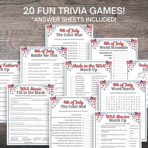 4th of July Trivia Games Bundle: Patriotic Printable Quizzes (Digital Download) image 5