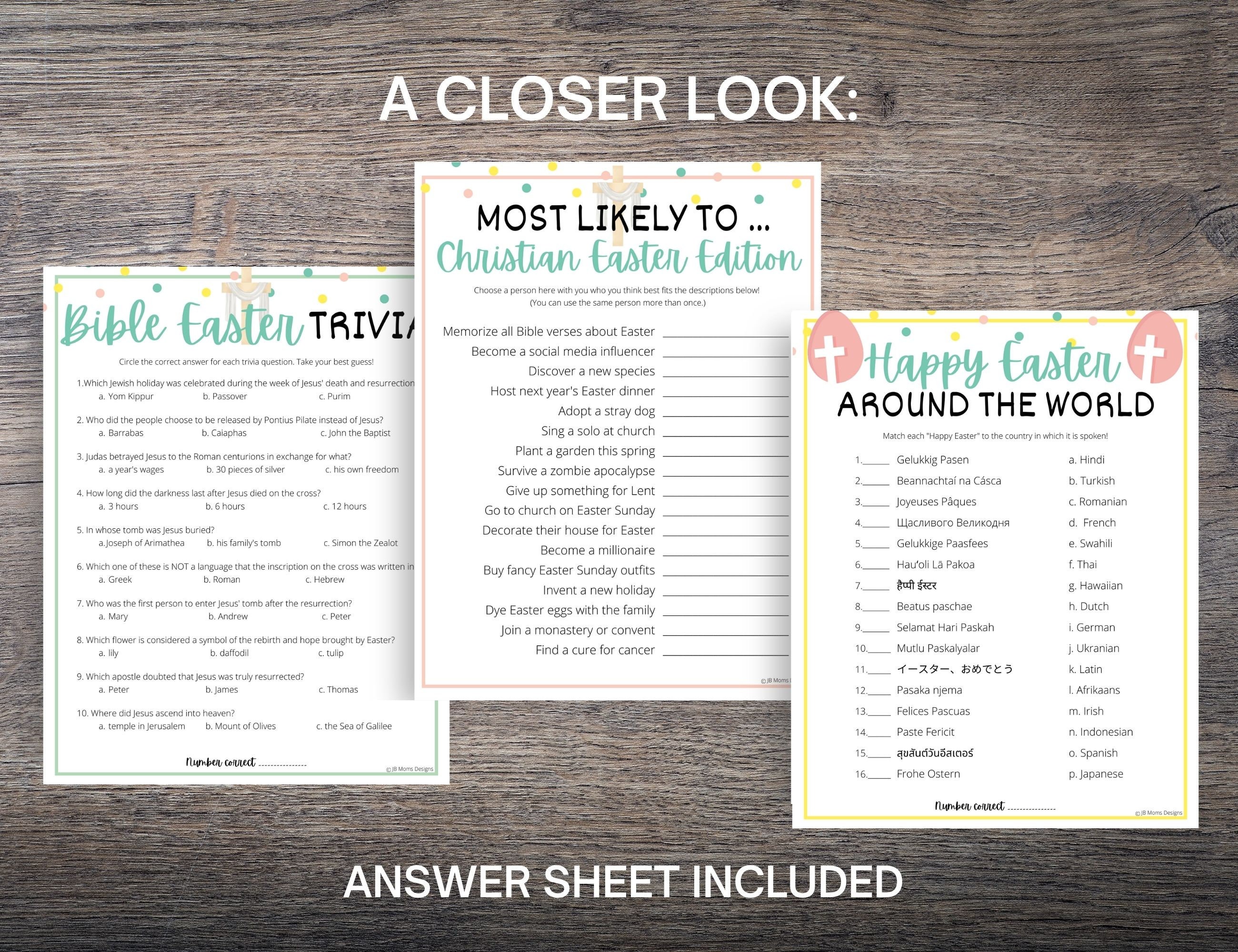 Bible Easter 12game MEGA BUNDLE Christian Easter Games for Etsy