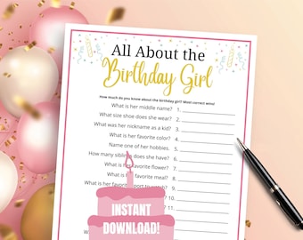 Jeu-questionnaire Sweet 16 : Tout sur l'activité de fête d'anniversaire de fille (téléchargement PDF)