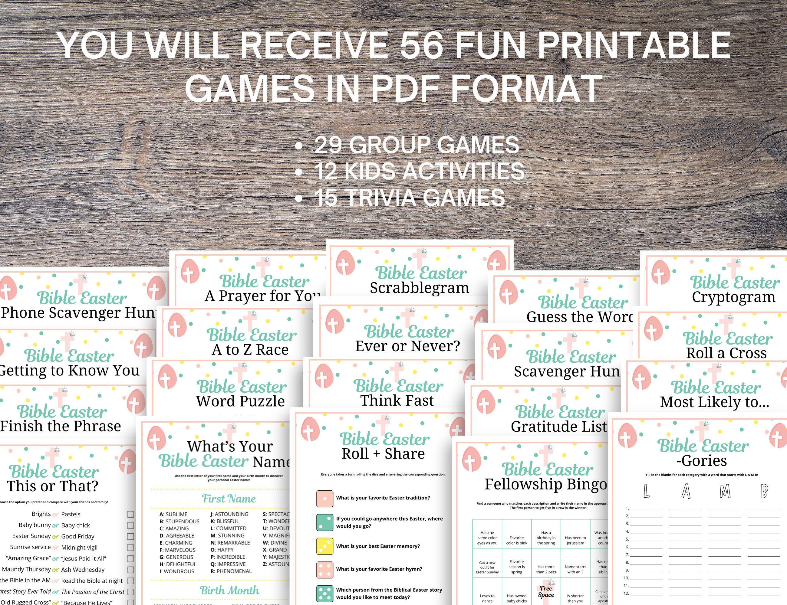 Bible Easter Games MEGA Bundle: 55+ Printable Christian Activities ...