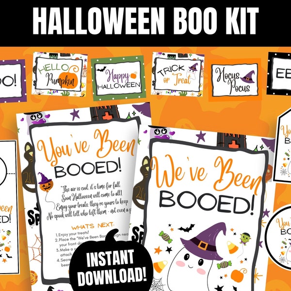 You've Been Booed Kit, Fun Halloween Activity, We've Been Booed, Neighborhood Boo, Halloween Tradition, Cute Booed Bundle, Booed Sign