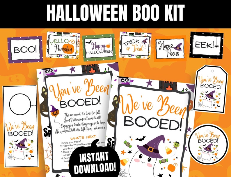 You've Been Booed Kit, Fun Halloween Activity, We've Been Booed, Neighborhood Boo, Halloween Tradition, Cute Booed Bundle, Booed Sign image 1