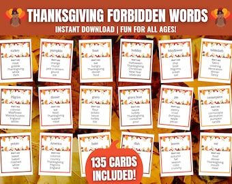 Thanksgiving Forbidden Words Game: Fun Printable Activity (PDF)