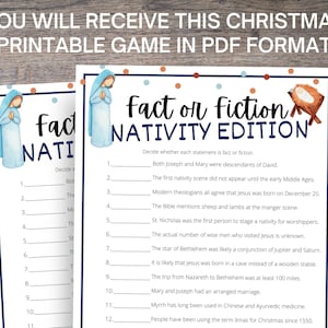 Bible Christmas Trivia Nativity Fact or Fiction Game, Christmas Bible Trivia Game, Nativity Quiz ...