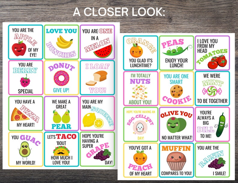 Printable Lunch Box Jokes for Kids, Lunchbox Notes, Funny Lunch Box Jokes, Digital Lunchbox Notes, Encouraging Notes for Kids, Food Puns image 5