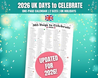 Calendario de días festivos en el Reino Unido para 2026: Planificador de redes sociales (imprimible)