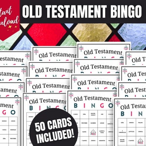 Altes Testament Bibel Bingo, lustige Bibelspiele zum Bibelunterricht, Jugendgruppenaktivitäten, Sonntagsschulideen, kleine Gruppenspiele, christliche Spiele