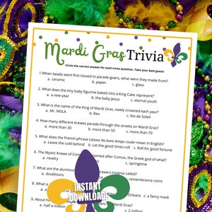 mardi gras quiz with answers