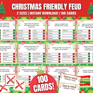 Christmas Friendly Feud Game, Christmas Game Night Idea, Christmas Party Group Game, Fun Christmas Game, Christmas Feud, Christmas Trivia
