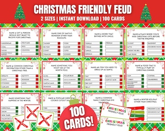 Christmas Friendly Feud Game, Christmas Game Night Idea, Christmas Party Group Game, Fun Christmas Game, Christmas Feud, Christmas Trivia