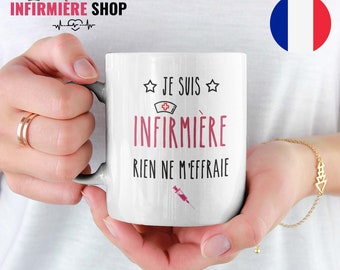 Mug infirmière Tasse infirmière personnalisée Cadeau infirmière rien ne m'effraie