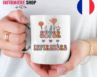 Mug infirmière Cadeau infirmière super infirmière boho style Tasse super infirmière personnalisée