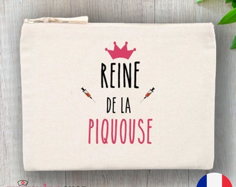 Pochette infirmière Trousse infirmière personnalisée Cadeau infirmière Humour reine de la piquouse