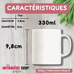 Mug infirmière Tasse infirmière personnalisée Cadeau infirmière Humour Je ne peux pas soigner la connerie mais je peux la sédenter image 3