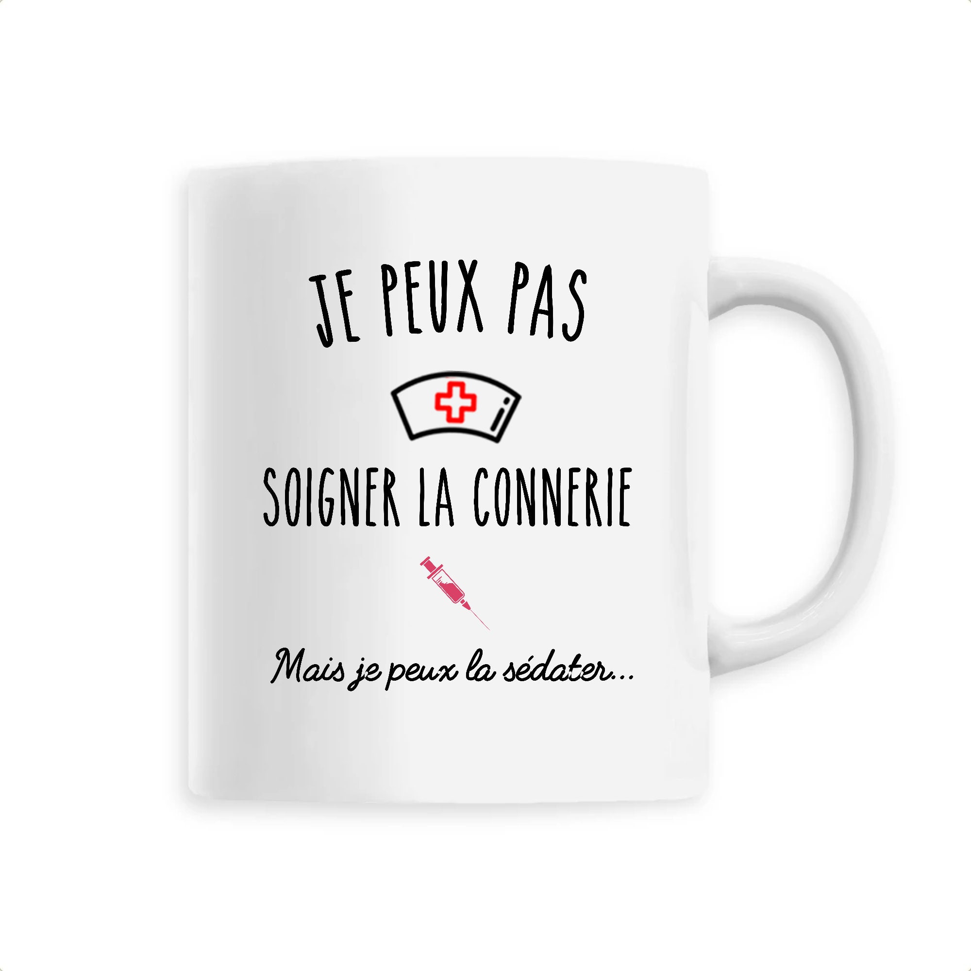 Mug Personnalisé Infirmière – Noir – Prénom Texte – Cadeau Noël Anniversaire – Unigift