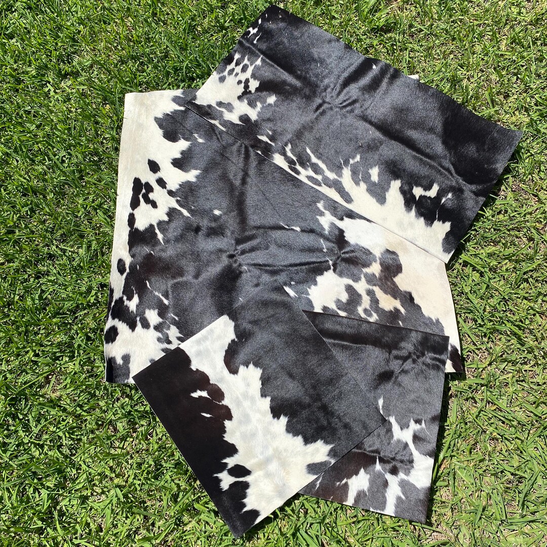 Cowhide Pieces for Crafting. Black & White - Etsy Australia
