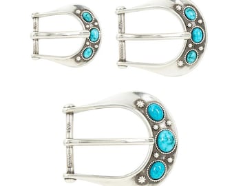 Nouvelle paire de conchos à boucle Oklahoma Hansen en métal argenté pour sellerie western - France Nouvelle paire de conchos à boucle Oklahoma Hansen en métal argenté pour sellerie western - France
