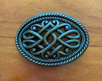 Antique Brass Trophy Buckle. Baroque style Buckle for Belts and leather craft.