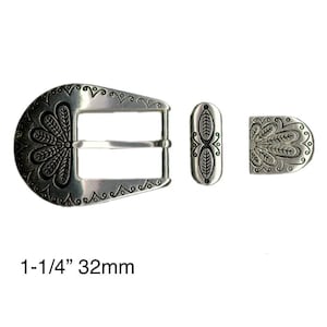 1-1/4” (32mm) Quentin Decorative Buckle set. Belts, bags and more. Western and baroque style Buckles for leather craft.