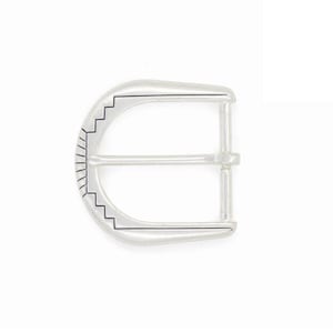 1-1/2” 38mm Santa Fe heel buckle. Engraved Buckles for Belts.