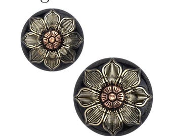Magnolia Screw Back Concho. Conchos for Leather work, belts, horse tack and decoration.