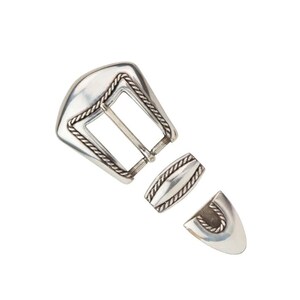 Jeu de boucles torsadées 25 mm (25 mm) pour ceintures et travaux manuels du cuir. Argent antique.