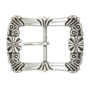 1-1/2” Hector Double Buckle, Antique Silver. Decorative and Unique Buckles for Belts, bags.