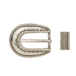 3/4” (19mm) Clint Decorative Buckle set. Belts, bags and more. Western and baroque style Buckles for leather craft.