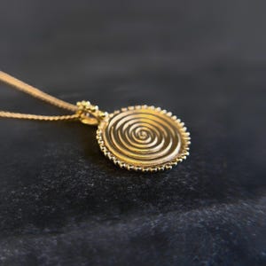Handmade Solid Gold Spiral Pendant | Custom Made to Order | Lost Wax Casting Jewelry