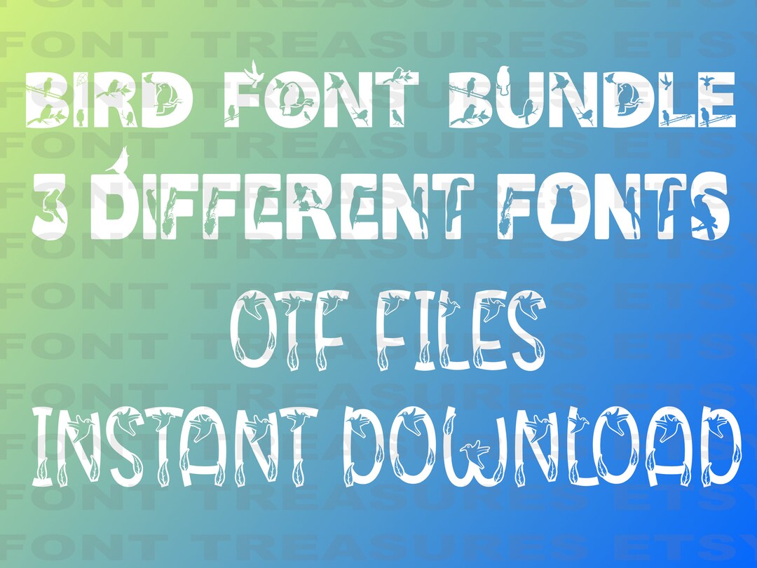 Bird Font Bundle OTF Files Instant Download Birds Font, Nursery Decor ...