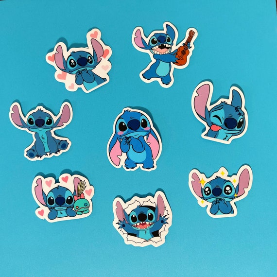 Inspired Stitch Disney Themed Pack of 8 Stickers, Lilo & Stitch