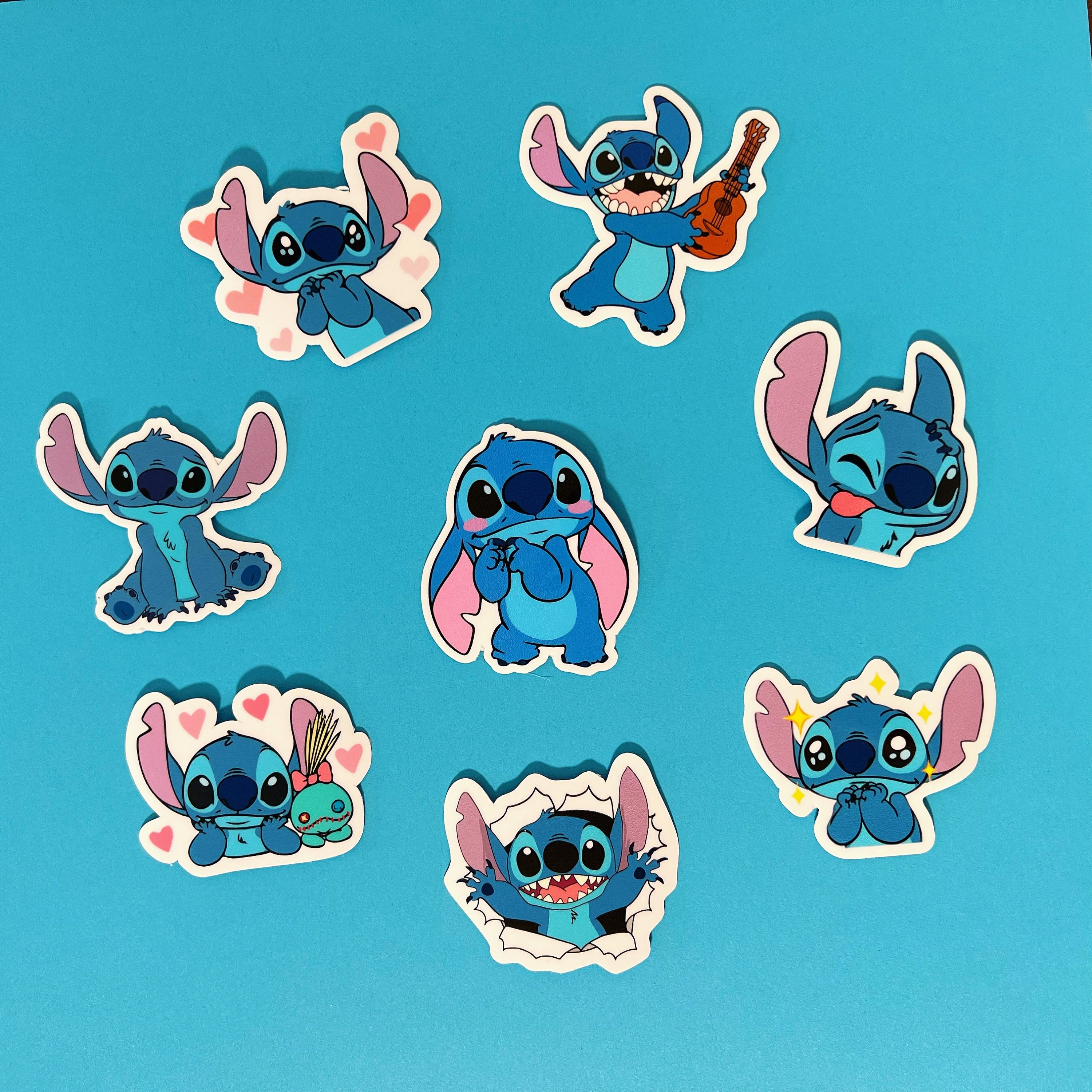 Inspired Stitch Disney Themed Pack de 8 Stickers, Lilo & Stitch