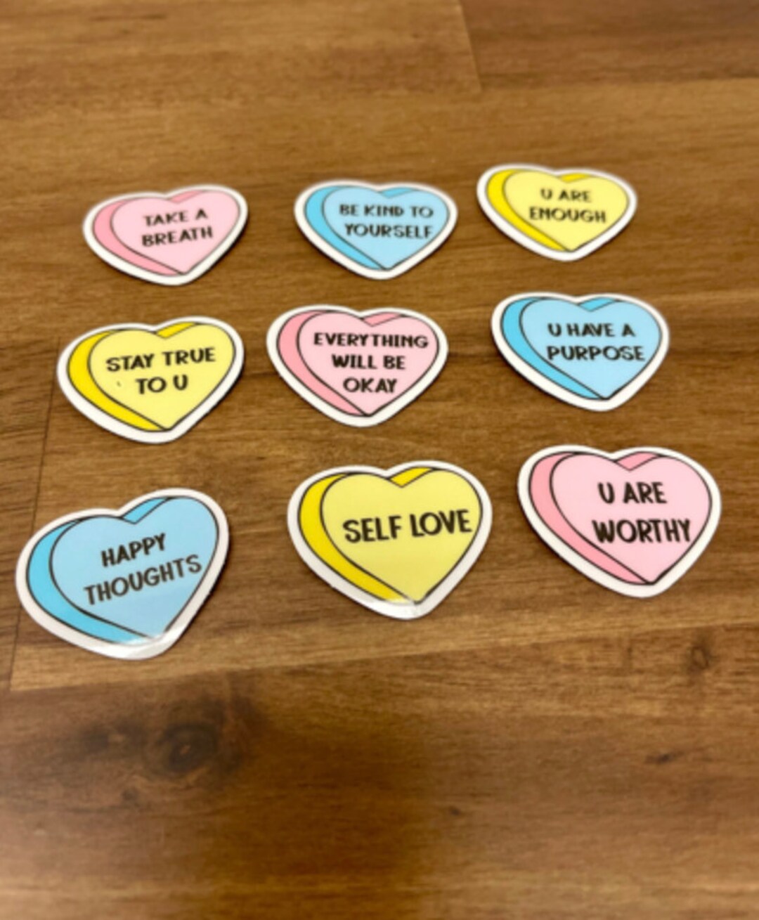 20 Conversation Hearts Stickers All 20 Cute Fun Stickers Etsy