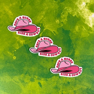 Save A Horse Ride A Cowboy Sticker! Funny Pink Stickers !Perfect for hydros, iPhones, notebooks and more!