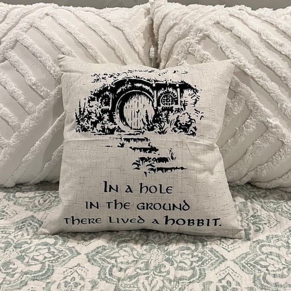 Hobbit Hole / Lord of the Rings/ Pillow Cover / Nerd Pillows / Machine Washable