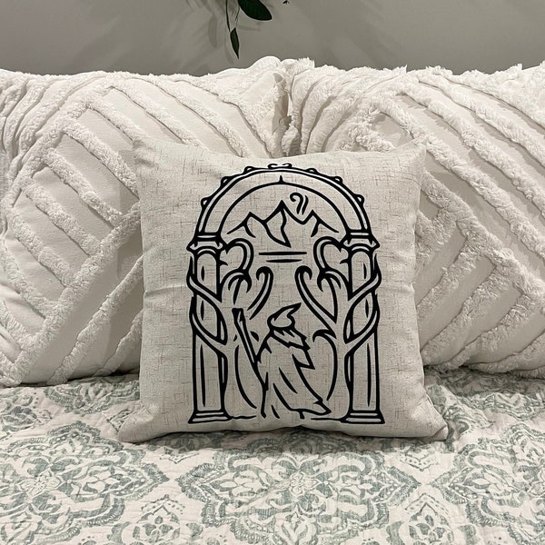 Gandalf Moria / Lord of the Rings/ Pillow Cover / Nerd Pillows / Machine Washable