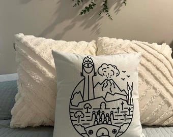 Middle Earth Journey / Lord of the Rings/ Pillow Cover / Nerd Pillows / Machine Washable