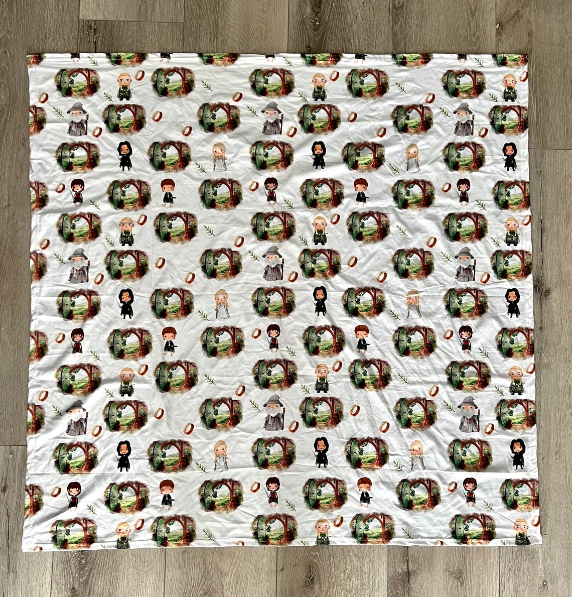 Lord of the Rings / Hobbit Hole / Baby Swaddle / Baby Blanket /machine