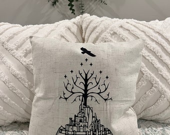 Minas Tirith Book / LOTR / Pillow Cover / Nerd Pillows / Machine Washable