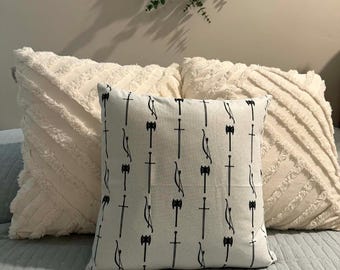 My Sword Bow Axe / Lord of the Rings/ Pillow Cover / Nerd Pillows / Machine Washable