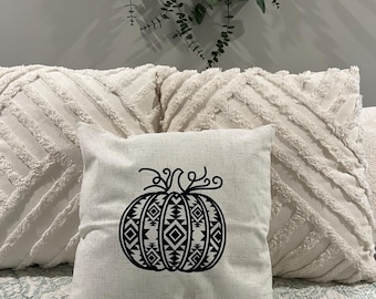 Halloween / Aztec Pumpkin / Pillow Cover / Nerd Pillows / Machine Washable
