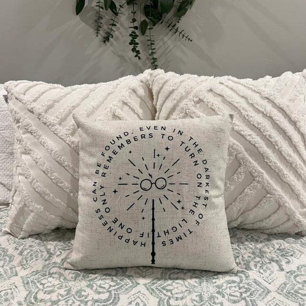 Happiness / Wizard / Pillow Cover / Nerd Pillows / Machine Washable