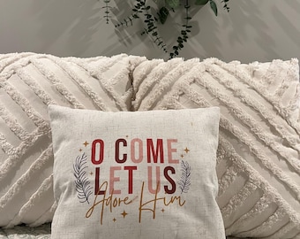 Christmas / Adore Him / Pillow Cover / Nerd Pillows / Machine Washable