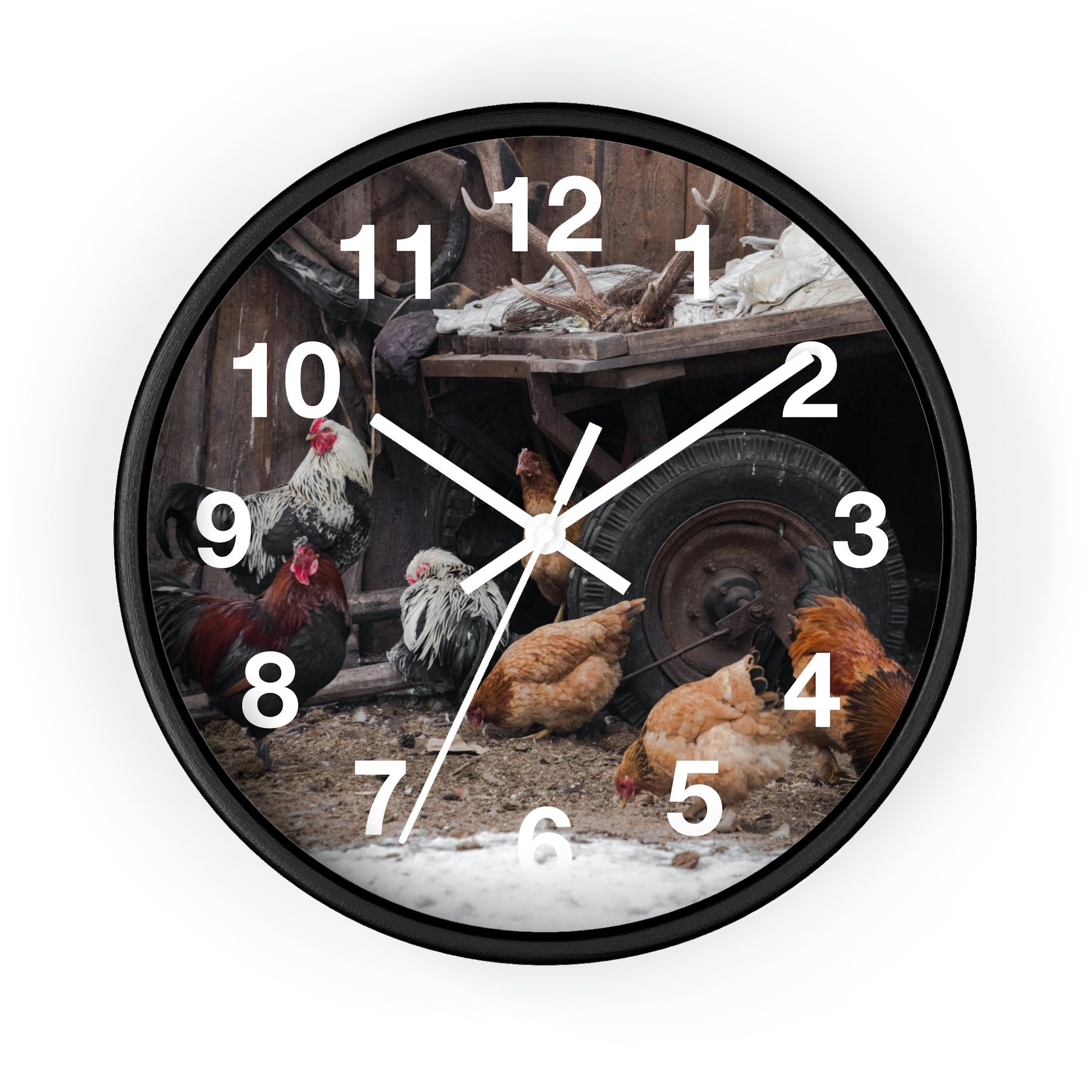 Rooster Wall Clock Farm Animal Clock Wildlife Home Decor Etsy